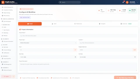 Intelligent Construction Quotation Automation interface